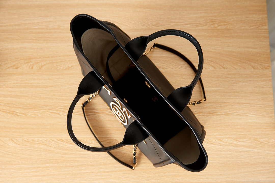 Chanel AS3257 Small Shopping Bag Calfskin Black