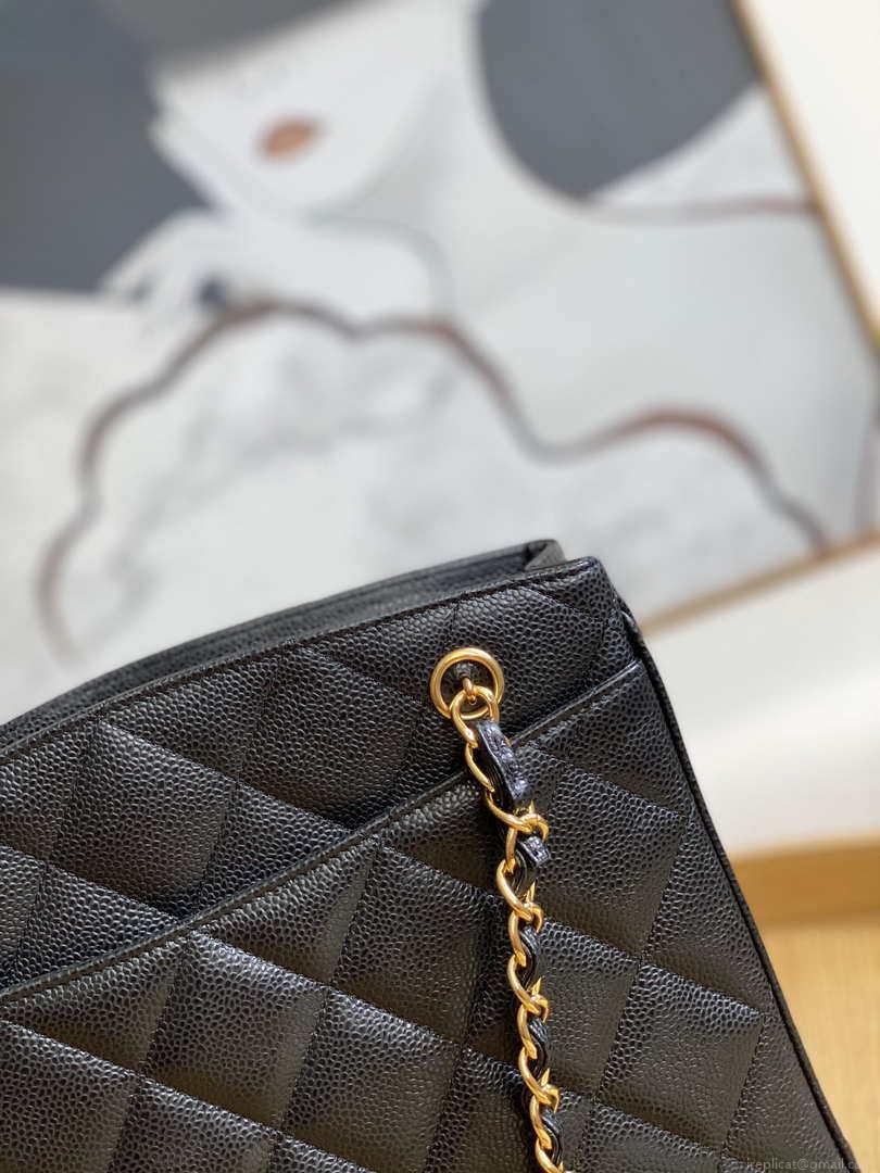Chanel Vintage A97 Medium Shopping Bag Calfskin Black