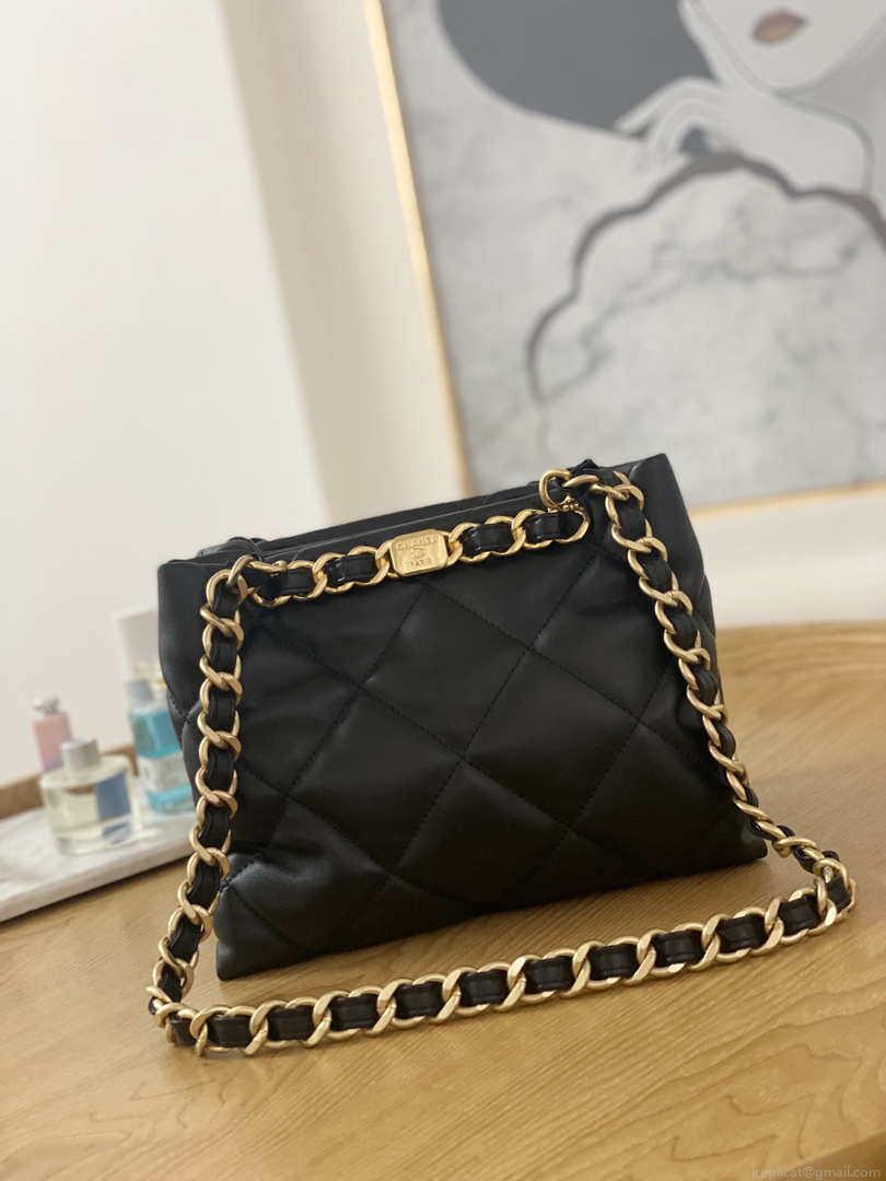 Chanel AS3502 Small TOTE Lambskin Black