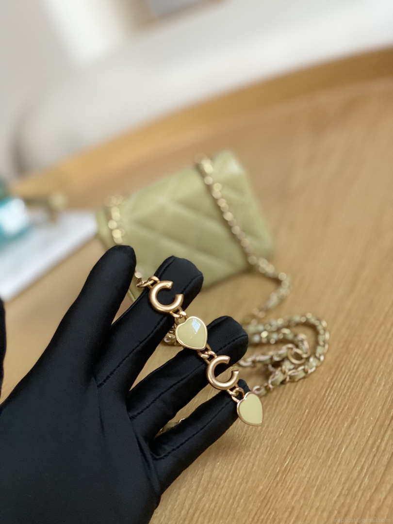 Chanel AP3037 BELT Bag Lambskin Enamel & Gold-Tone Metal Green
