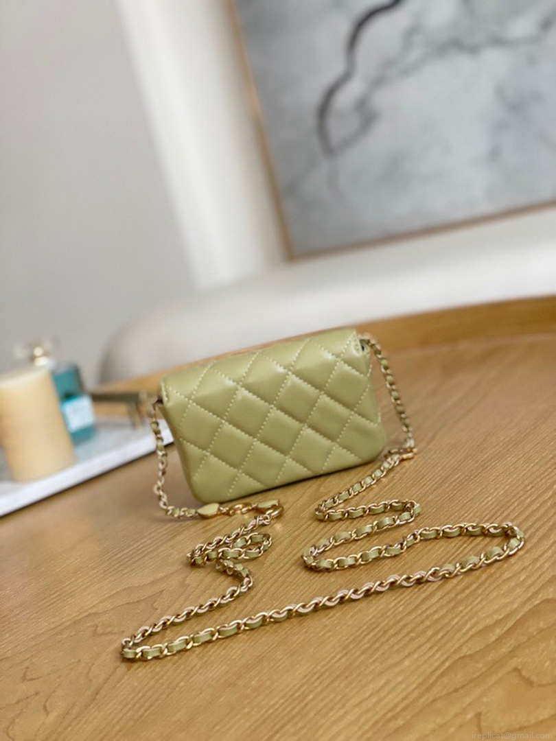Chanel AP3036 Clutch With Chain lambskin Green