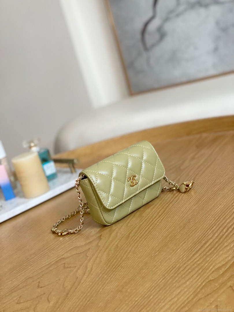 Chanel AP3036 Clutch With Chain lambskin Green