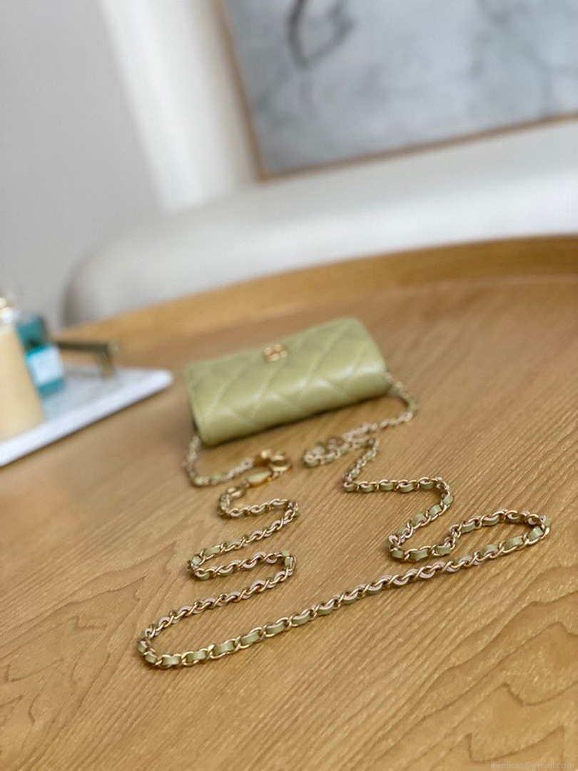 Chanel AP3036 Clutch With Chain lambskin Green