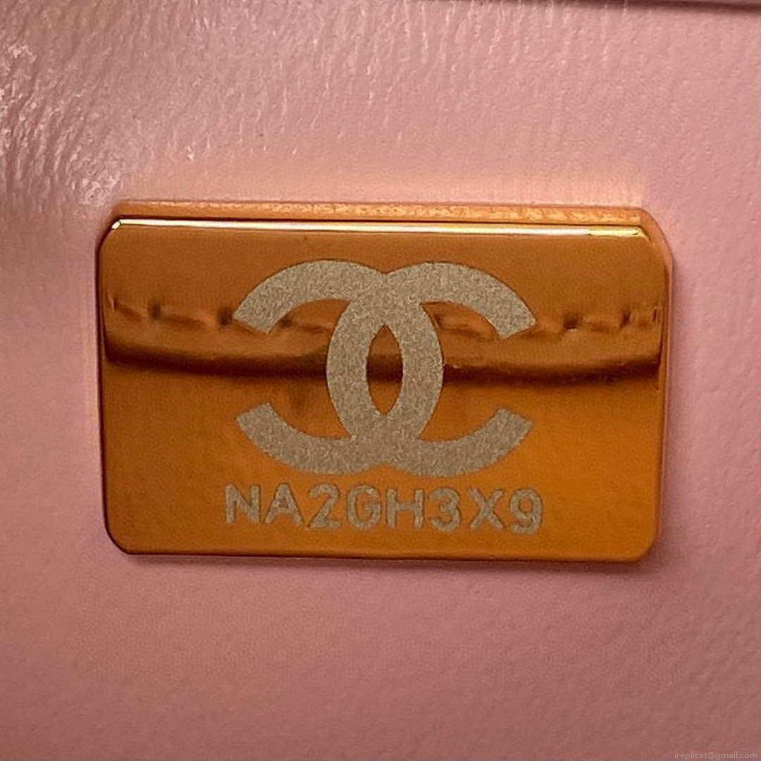Chanel Small Flap Bag With top Handle Calfskin CC AS2680 Pink