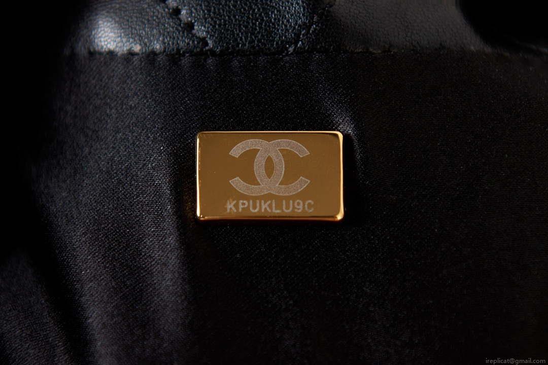 Chanel AS3793 Small Bucket Bag Lambskin Resin & Gold-Tone Metal Black