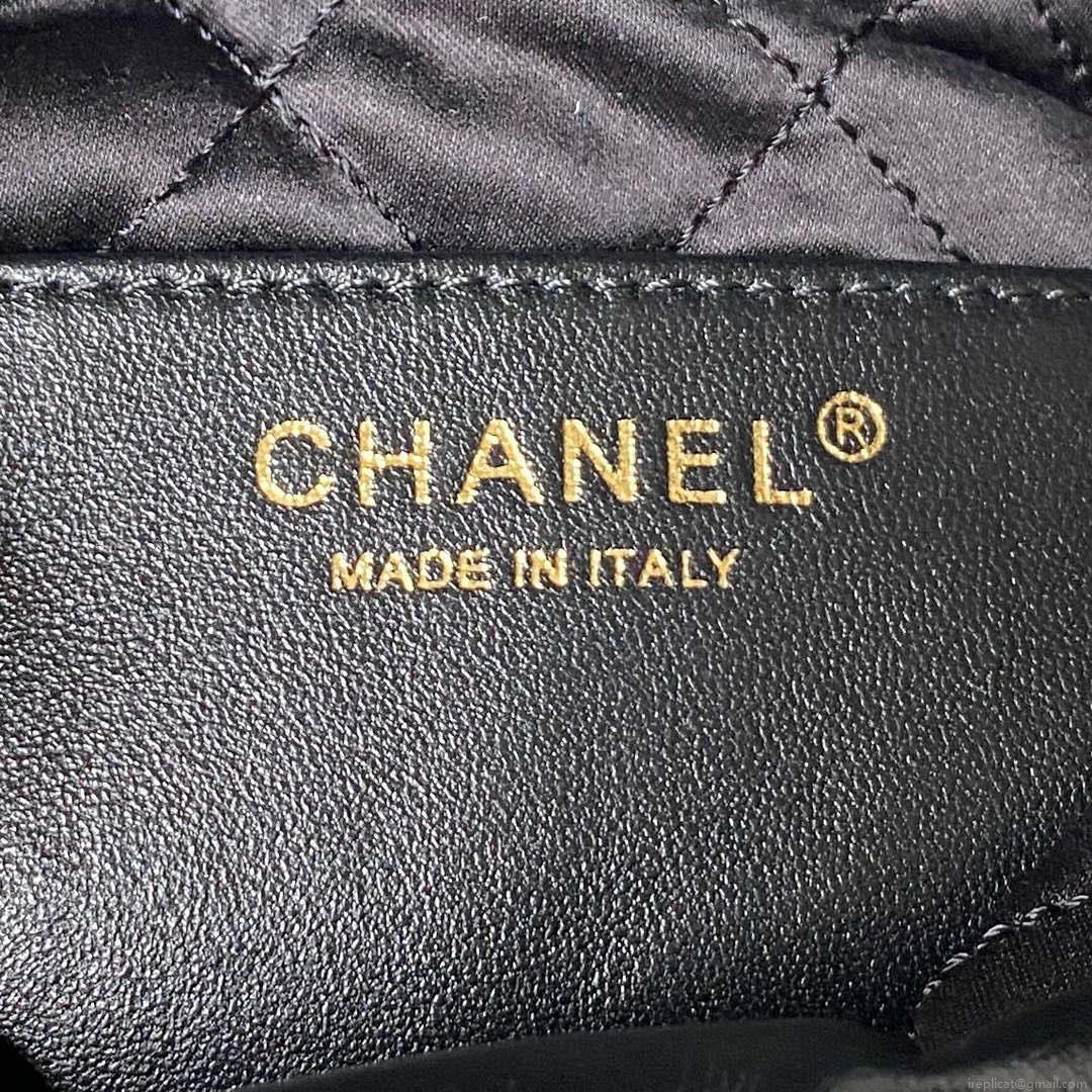 Chanel AS3980 22 Mini Handbag Shiny Crumpled Calfskin & Gold-Tone Metal Black