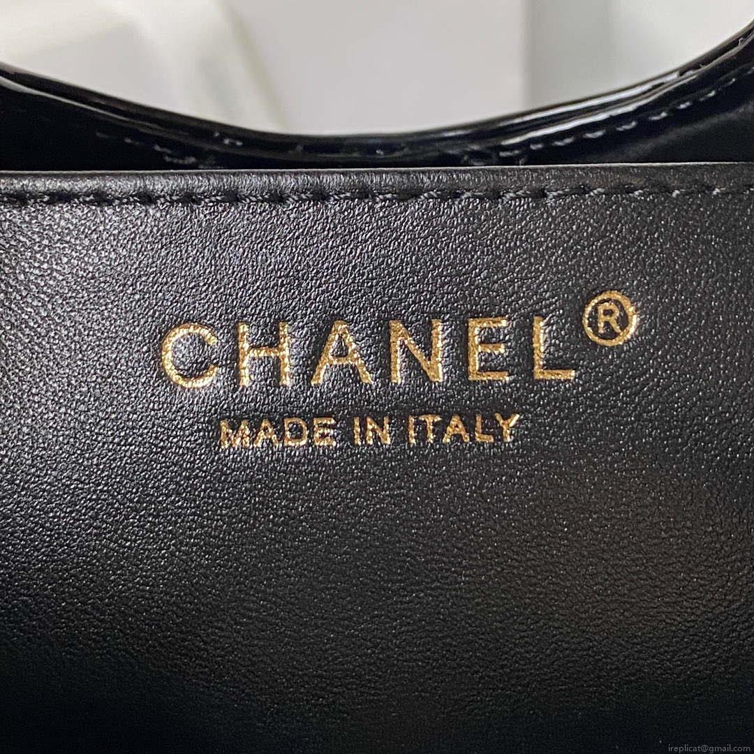 Chanel AS4133 mini Bi-color Chain patent leather Bag Black
