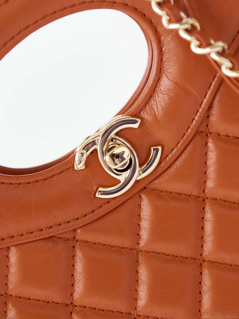 Chanel 31 mini Shopping Chain Lambskin leather AS4133 Bag Brown