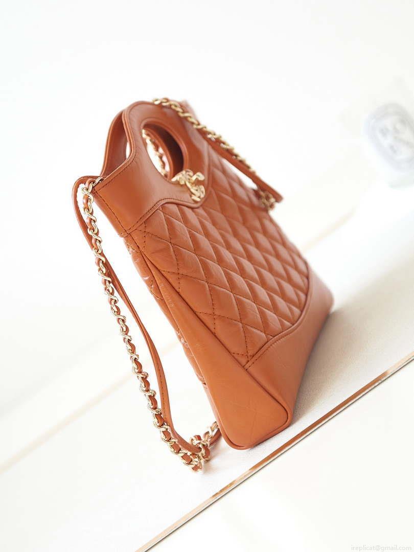 Chanel 31 mini Shopping Chain Lambskin leather AS4133 Bag Brown