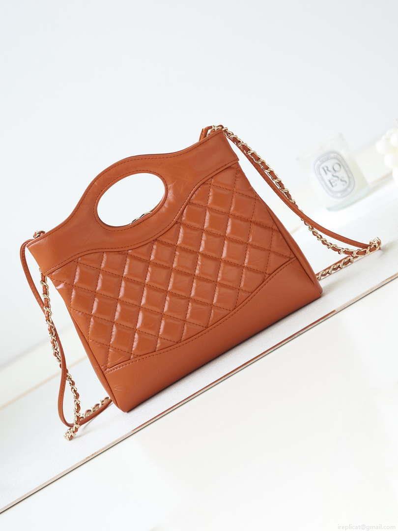 Chanel 31 mini Shopping Chain Lambskin leather AS4133 Bag Brown
