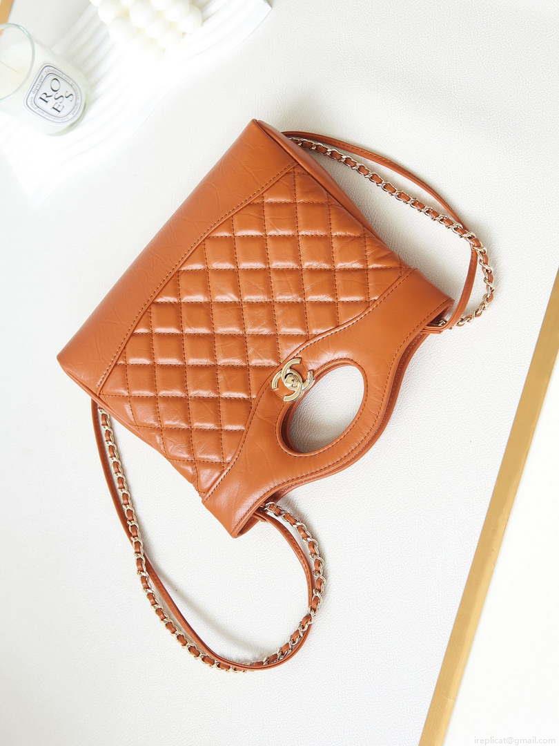 Chanel 31 mini Shopping Chain Lambskin leather AS4133 Bag Brown