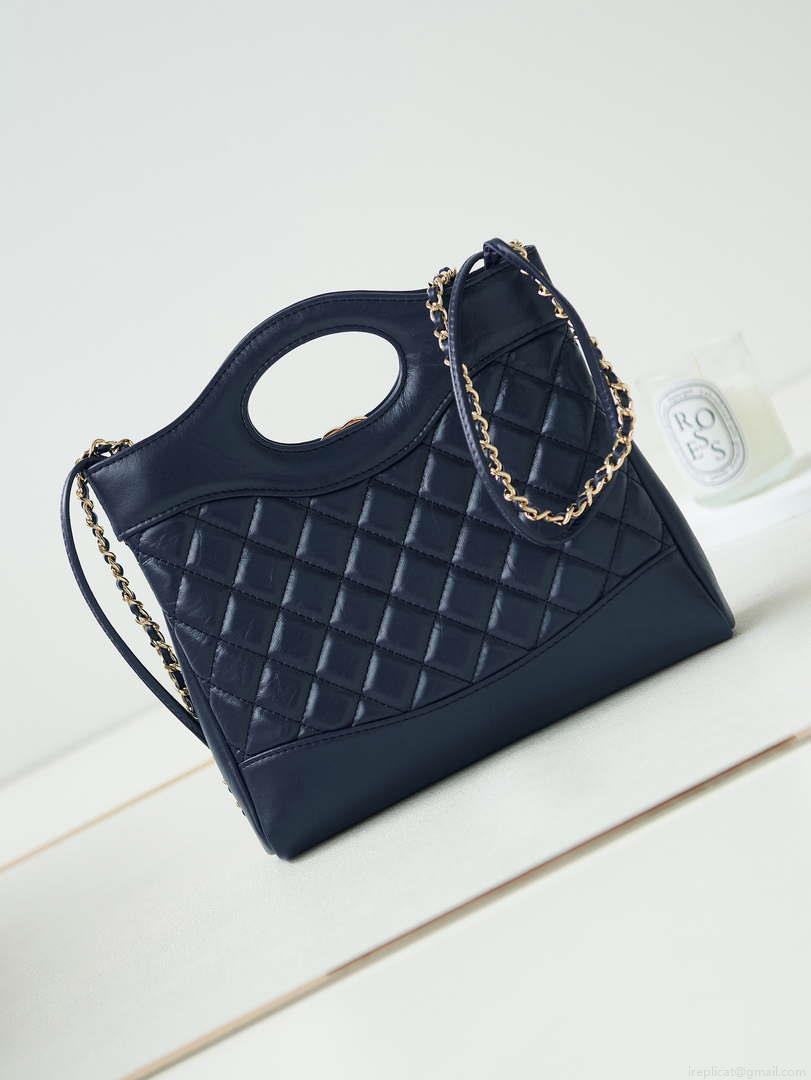Chanel 31 mini Shopping Chain Lambskin leather AS4133 Bag Navy Blue