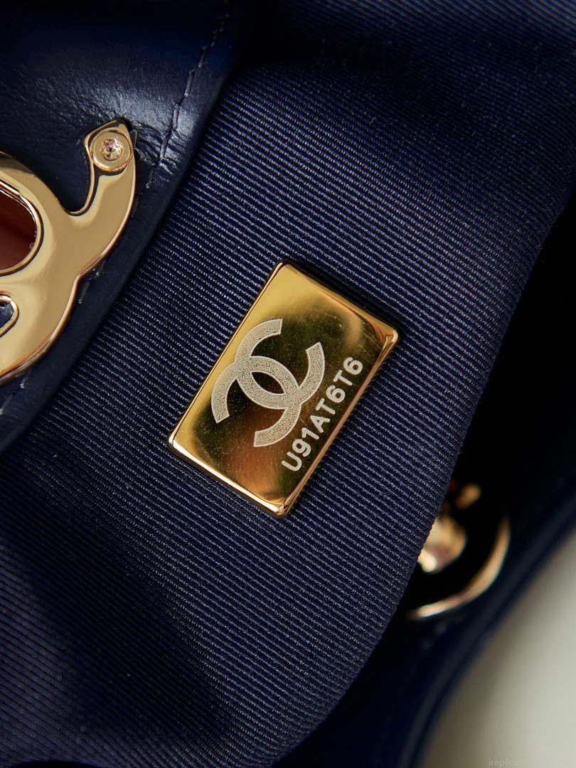 Chanel 31 mini Shopping Chain Lambskin leather AS4133 Bag Navy Blue