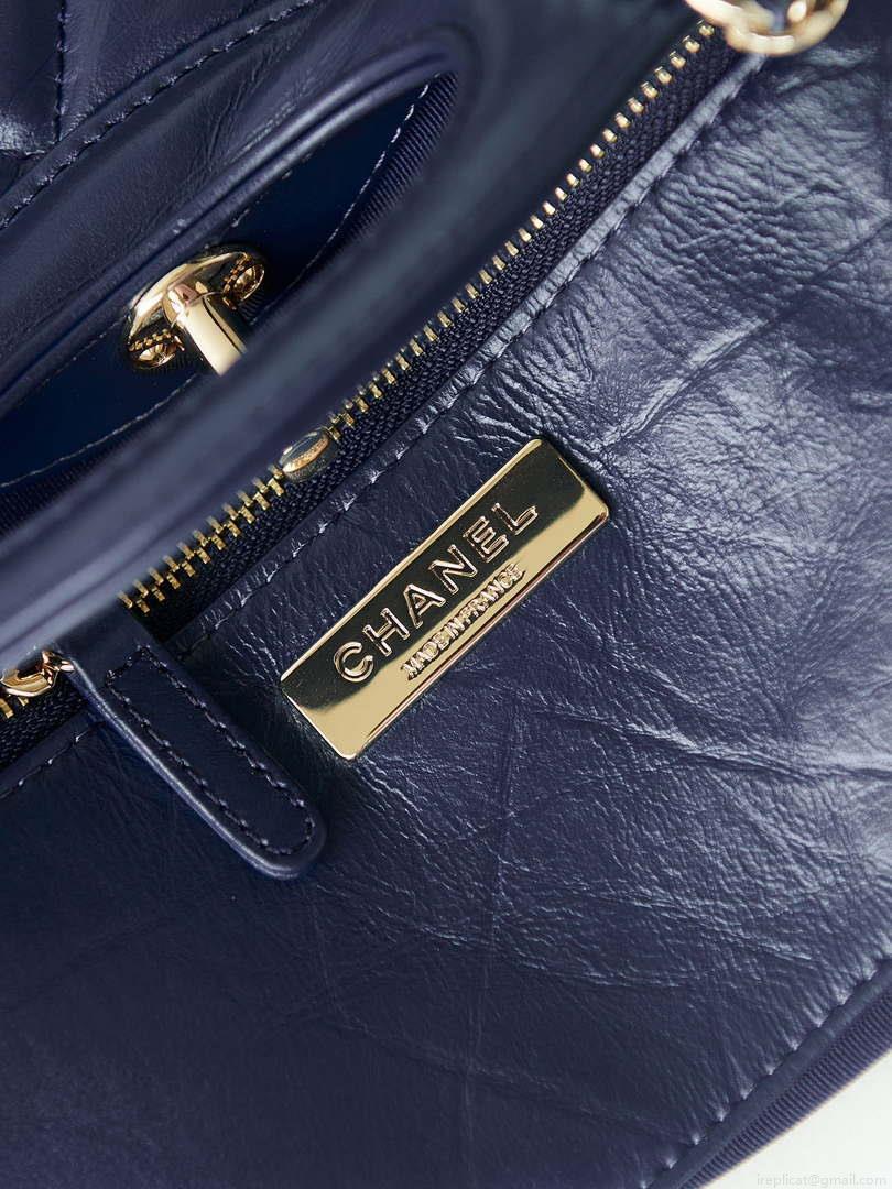 Chanel 31 mini Shopping Chain Lambskin leather AS4133 Bag Navy Blue