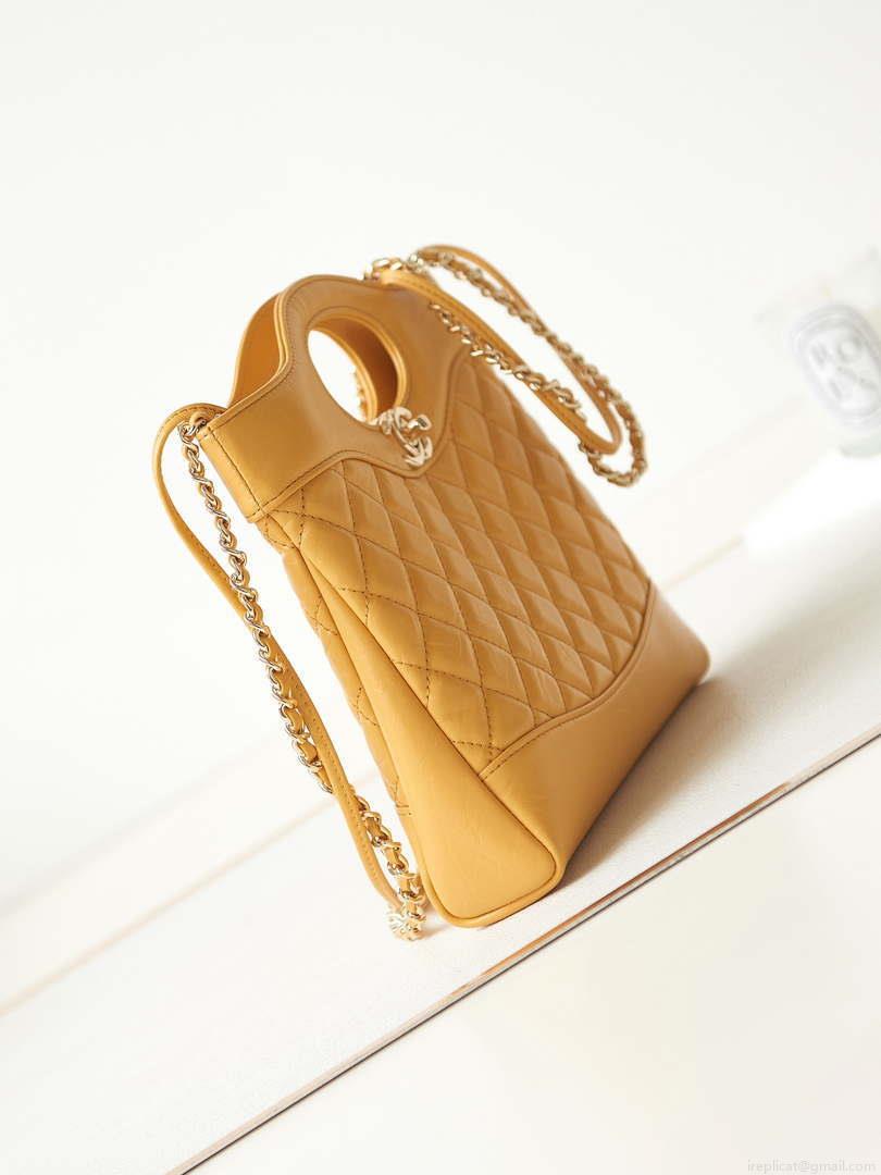 Chanel 31 mini Shopping Chain Lambskin leather AS4133 Bag Yellow