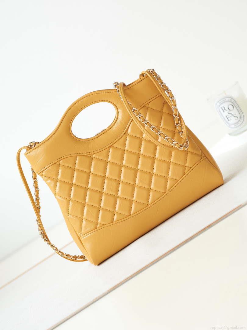 Chanel 31 mini Shopping Chain Lambskin leather AS4133 Bag Yellow