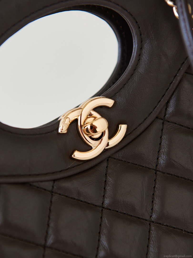 Chanel 31 mini Shopping Chain Lambskin leather AS4133 Bag Dark Brown