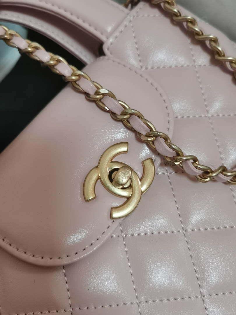 Chanel AS4416 Mini Shopping Bag shiny aged Calfskin gold tone metal Light Pink