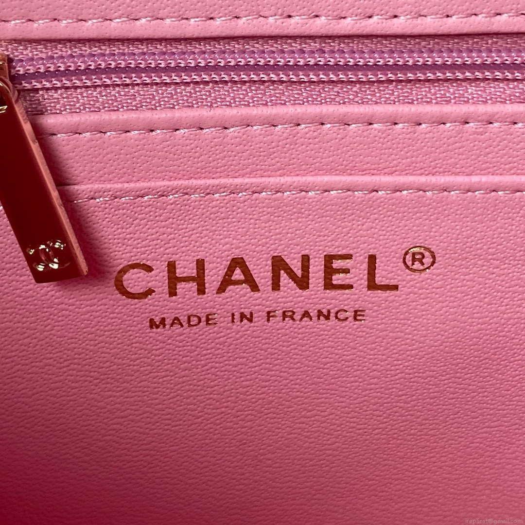 Chanel AS4469 Small BOX Bag Shiny Calfskin & Gold-Tone Metal Pink
