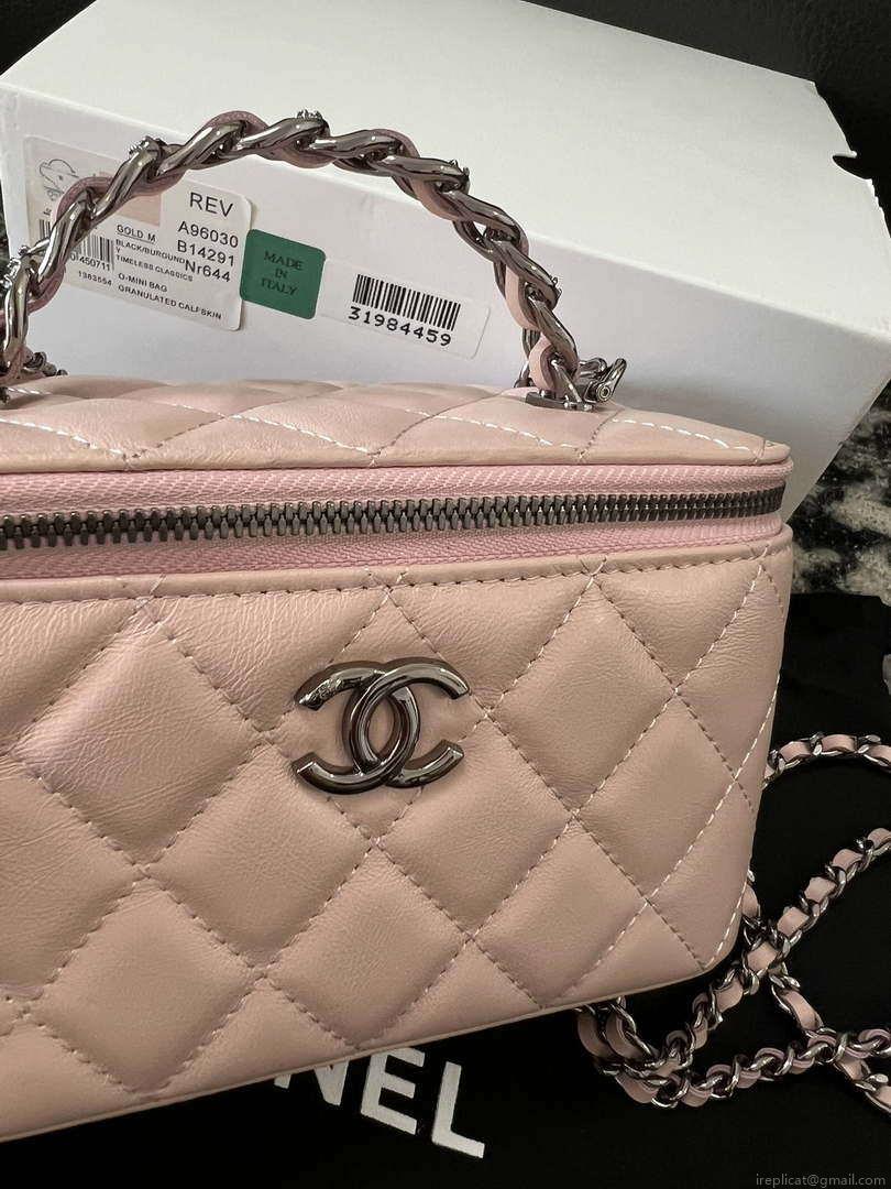Chanel AP3593 Shiny Crumpled Calfskin Strass & Ruthenium-Finish Metal Pink