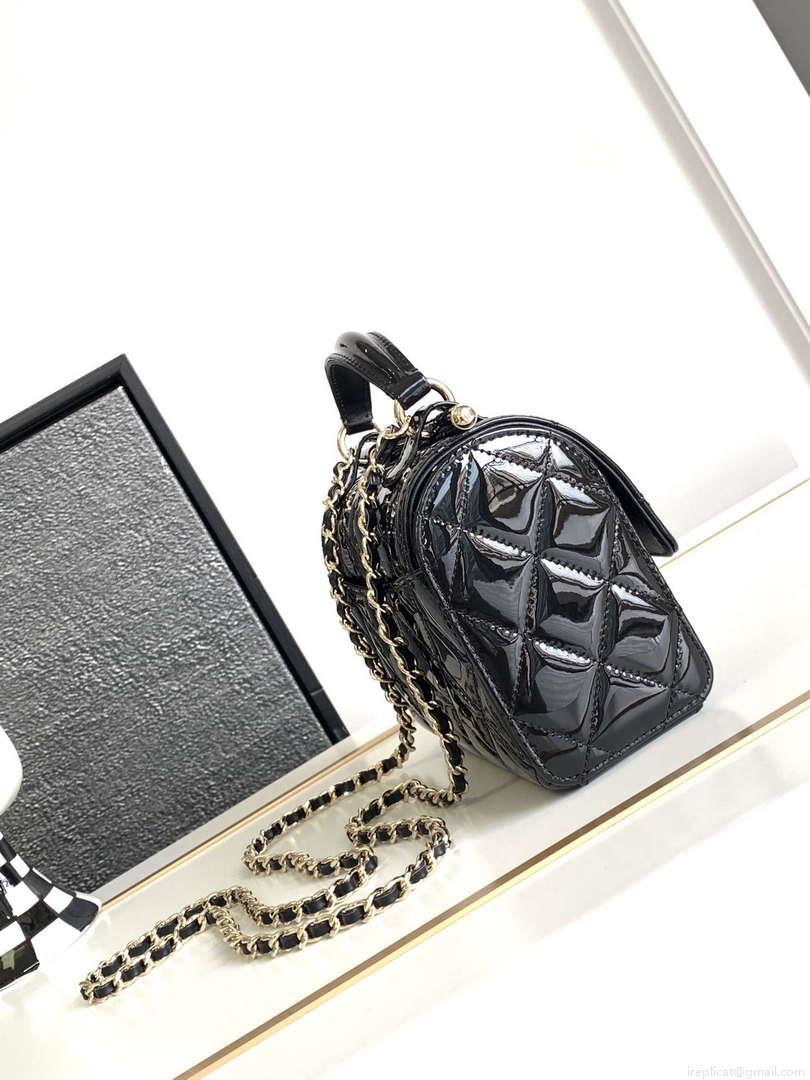 Chanel AS4511 Patent Calfskin & Gold-Tone Metal Black