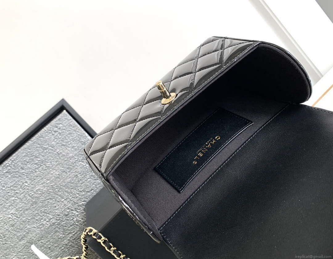 Chanel AS4511 Patent Calfskin & Gold-Tone Metal Black