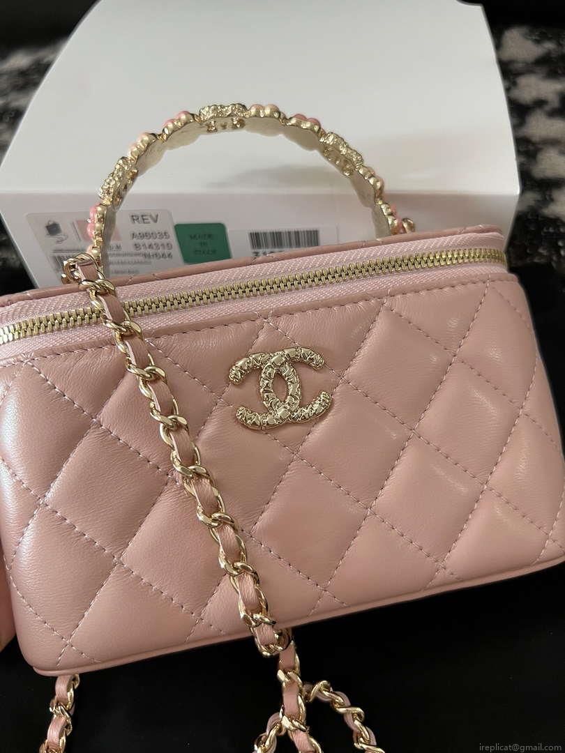 Chanel A96035 CLUTCH Lambskin Vanity Box bag Pink