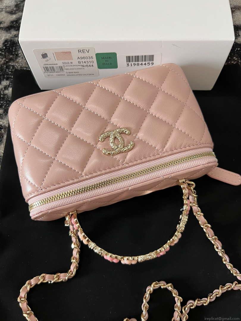Chanel A96035 CLUTCH Lambskin Vanity Box bag Pink