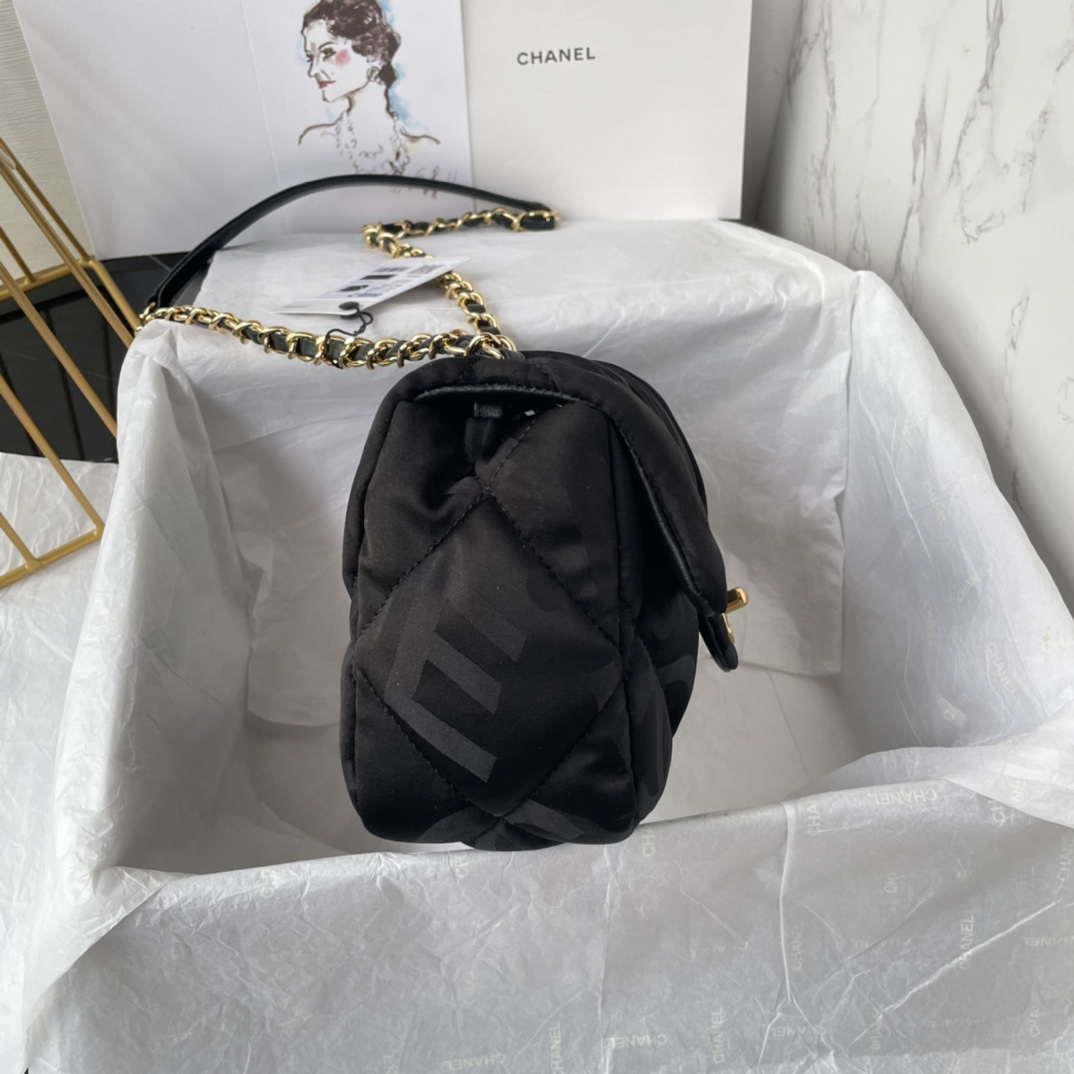 Chanel AS1115 Small Flap bag Satin fabric Black