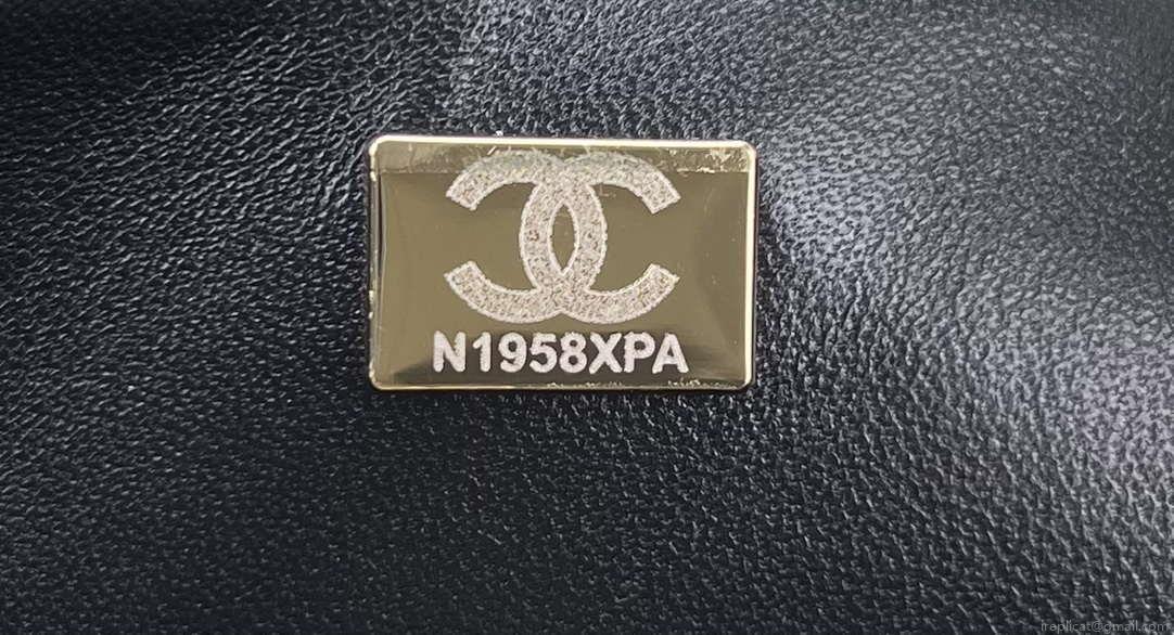 Chanel A01112 Flap Classic Handbag Woolen & Gold-Tone Metal Black