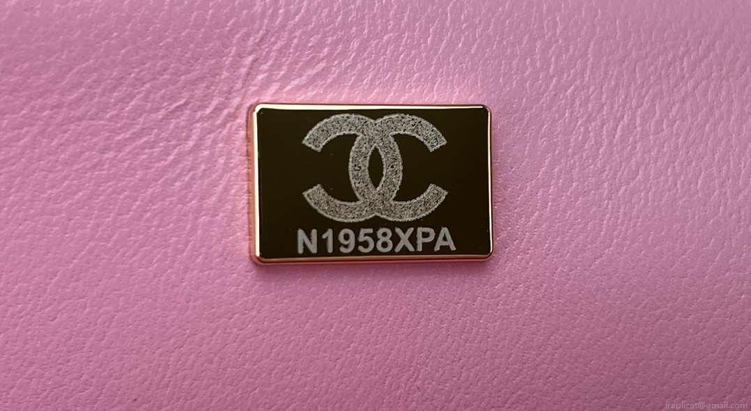Chanel A01112 Flap Classic Handbag Woolen & Gold-Tone Metal Pink
