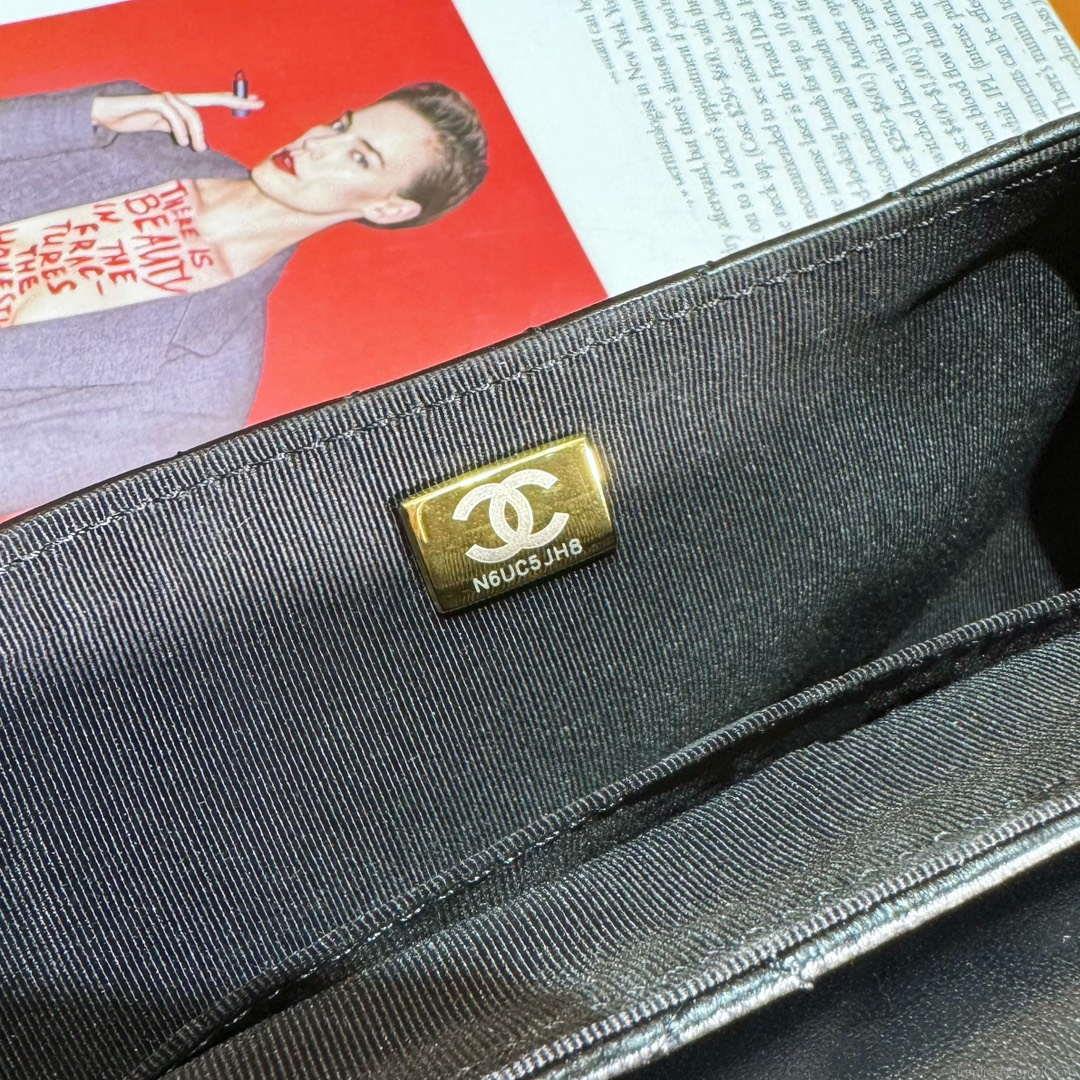 Chanel AS4573 Small Bag With Top Handle Pearly Lambskin & Gold-Tone Metal Black