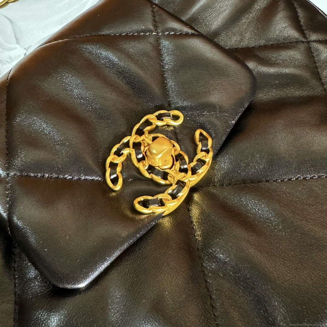 Chanel 24C AS4638 Hobo Bag Lambskin & Gold-Tone Metal Black