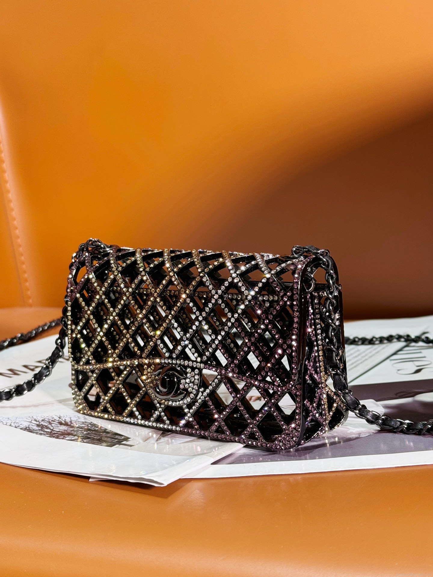 Chanel 24c collector series evening bag Swarovski rhinestones A88809