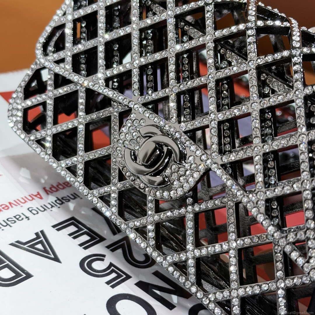 Chanel 24c collector series evening bag White Swarovski rhinestones A88810