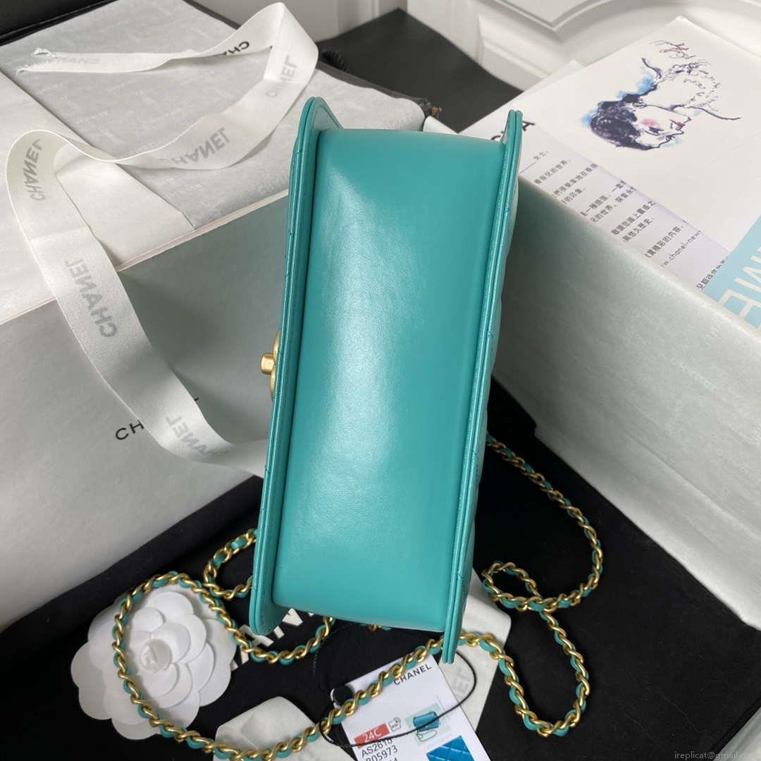 Chanel AS2615 Woc Wallet on Chain with Gold Charm Mini Vintage Calfskin Bag