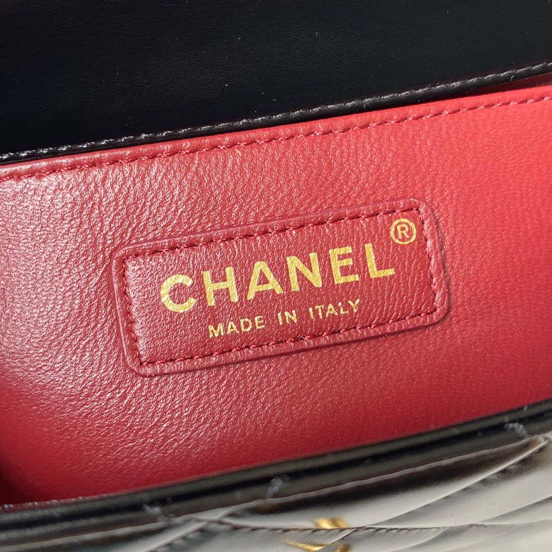 Chanel AS2615 Woc Wallet on Chain with Gold Charm Mini Vintage Calfskin Bag Black