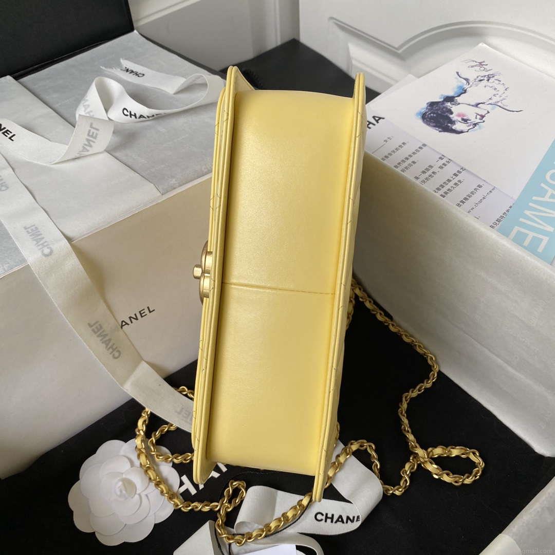 Chanel AS2649 Woc Wallet on Chain with Gold Charm Small Vintage Calfskin Bag Yellow