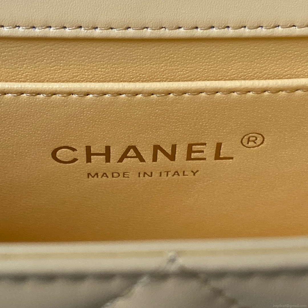 Chanel AS2649 Woc Wallet on Chain with Gold Charm Small Vintage Calfskin Bag Yellow