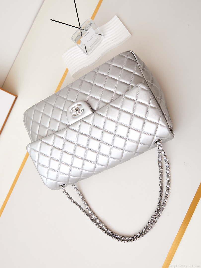 Chanel AS4661 Flap Bag CF Airport Calfskin & Silver-Tone Metal