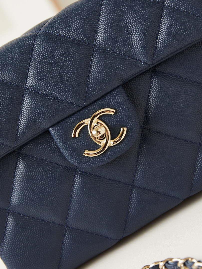 Chanel AS4711 Kelly Bag Calfskin gold tone metal Navy Blue