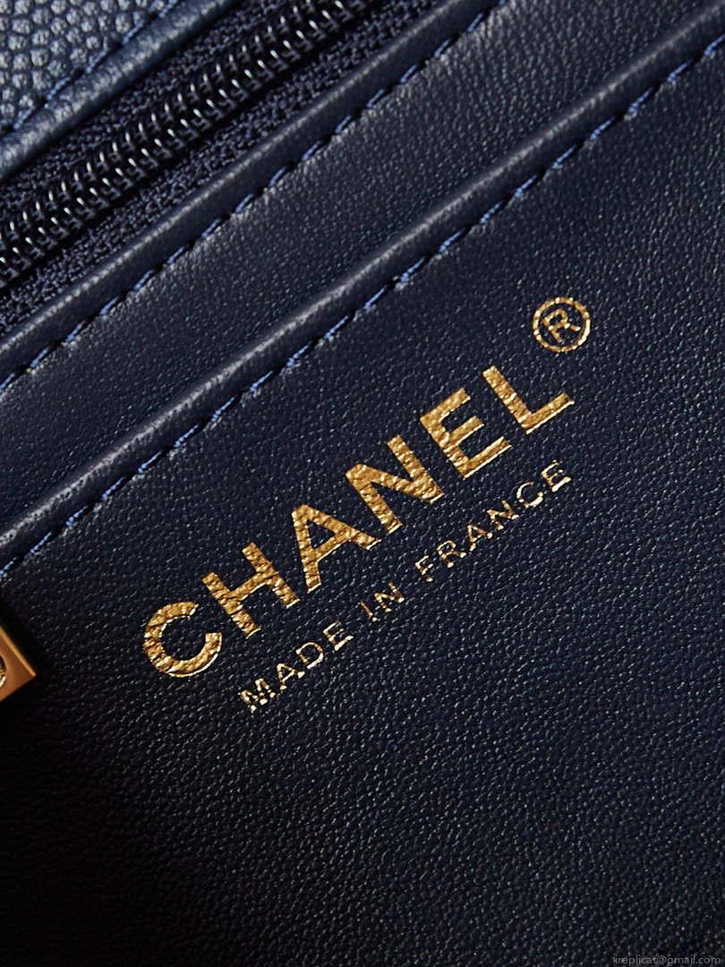 Chanel AS4711 Kelly Bag Calfskin gold tone metal Navy Blue
