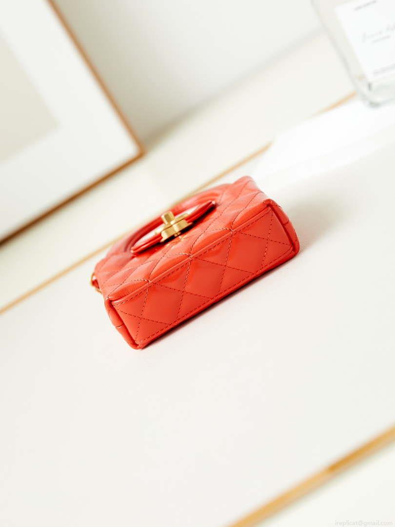 Chanel AP3435 Shiny Aged calfskin & gold-tone metal Orange Red