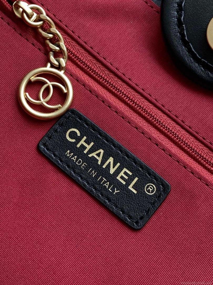 Chanel A66941 23B Small SShopping Bag Black Calfskin