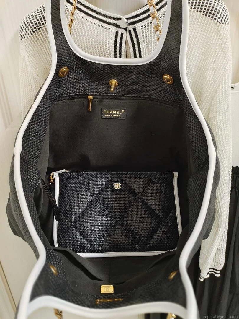 Chanel 23M Coco beach Tote Bag Black