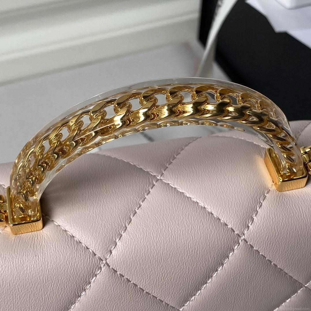 Chanel AS4848 Mini Flap bag With top handle Pink