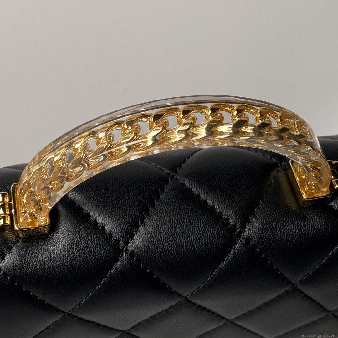 Chanel AS4847 Mini Flap bag With top handle Black