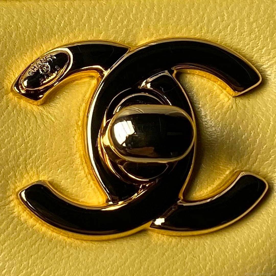 Chanel AS4847 Mini Flap bag With top handle Yellow