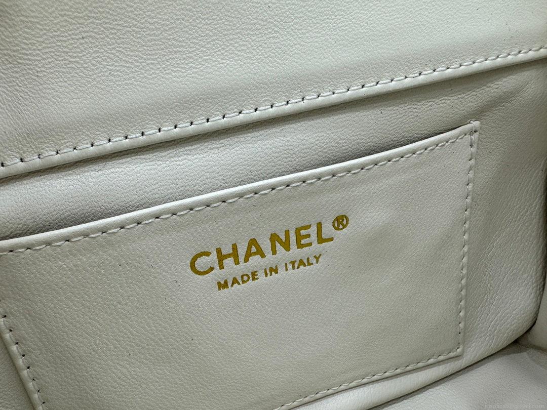 Chanel AS4848 Mini Flap bag With top handle White