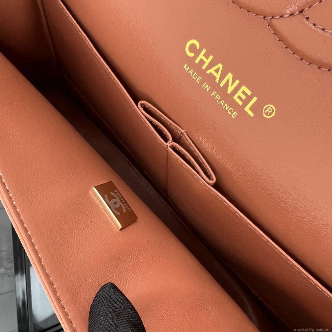 Chanel A01112 Flap Classic 11.12 Handbag Grained Calfskin & Gold-Tone Metal Brown